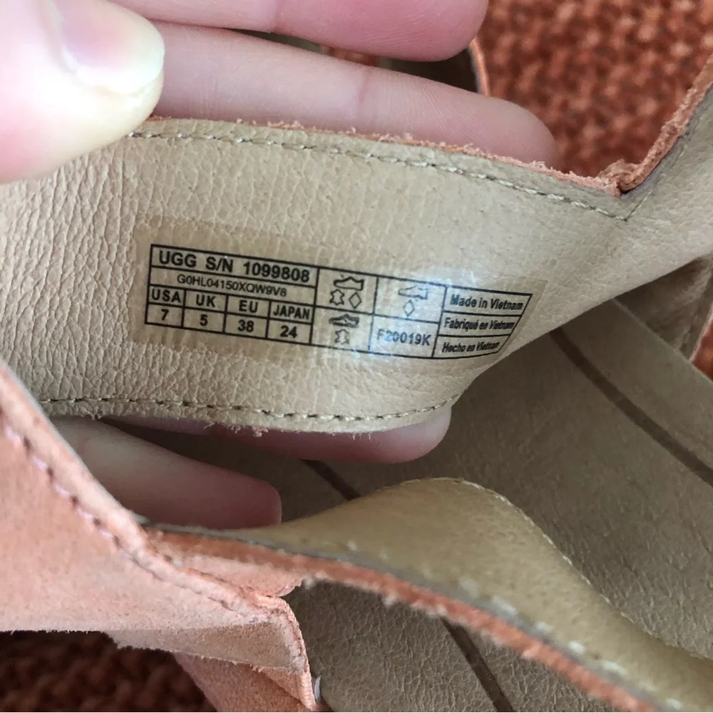 UGG Braelynn Leather Platform Sandals Size 7 - Picture 14 of 14